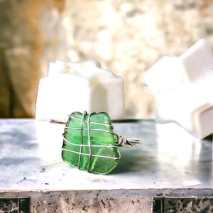 Handmade Green Sea Glass Ring