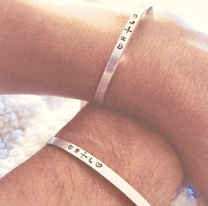Hand Stamped Trinkets Bracelet Matching Relationship Bracelets for Couples
