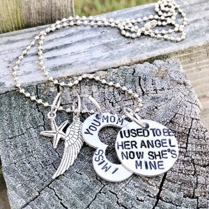 Hand Stamped Trinkets Necklace Memorial Jewelry Gifts for Loss of Mother