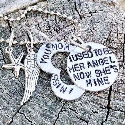 Hand Stamped Trinkets Necklace Memorial Jewelry Gifts for Loss of Mother