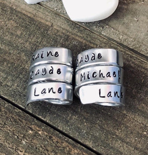 Hand Stamped Trinkets Rings Personalized Boho Wrap Ring - Triple Wide Band