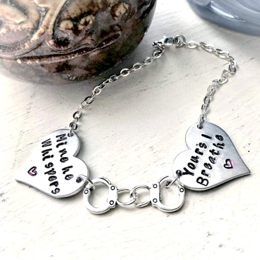 HandStampedTrinkets Necklace 50 Shades Necklace - Mine He Whispers Your's I Breathe