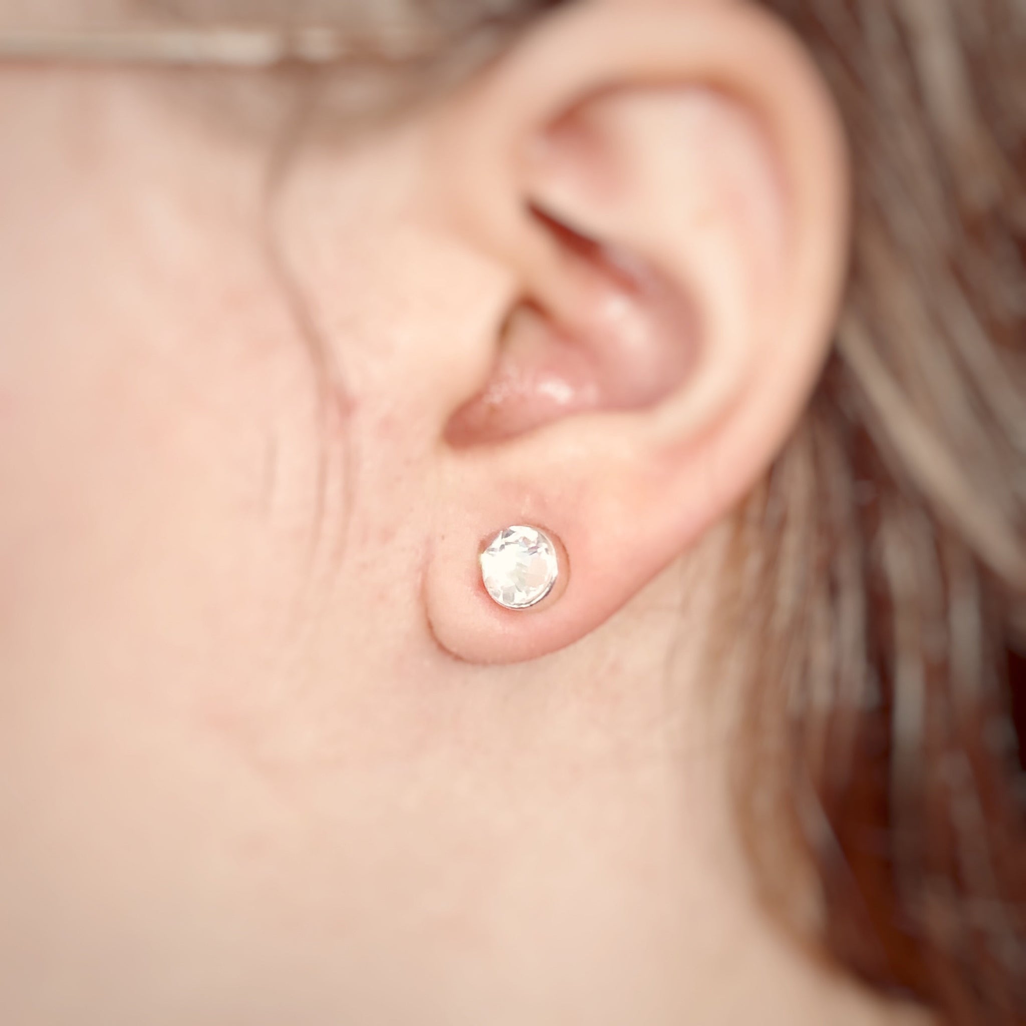 Gold keloid pressure earrings • Magnetic earrings clip on ear rings • -  Hand Stamped Trinkets