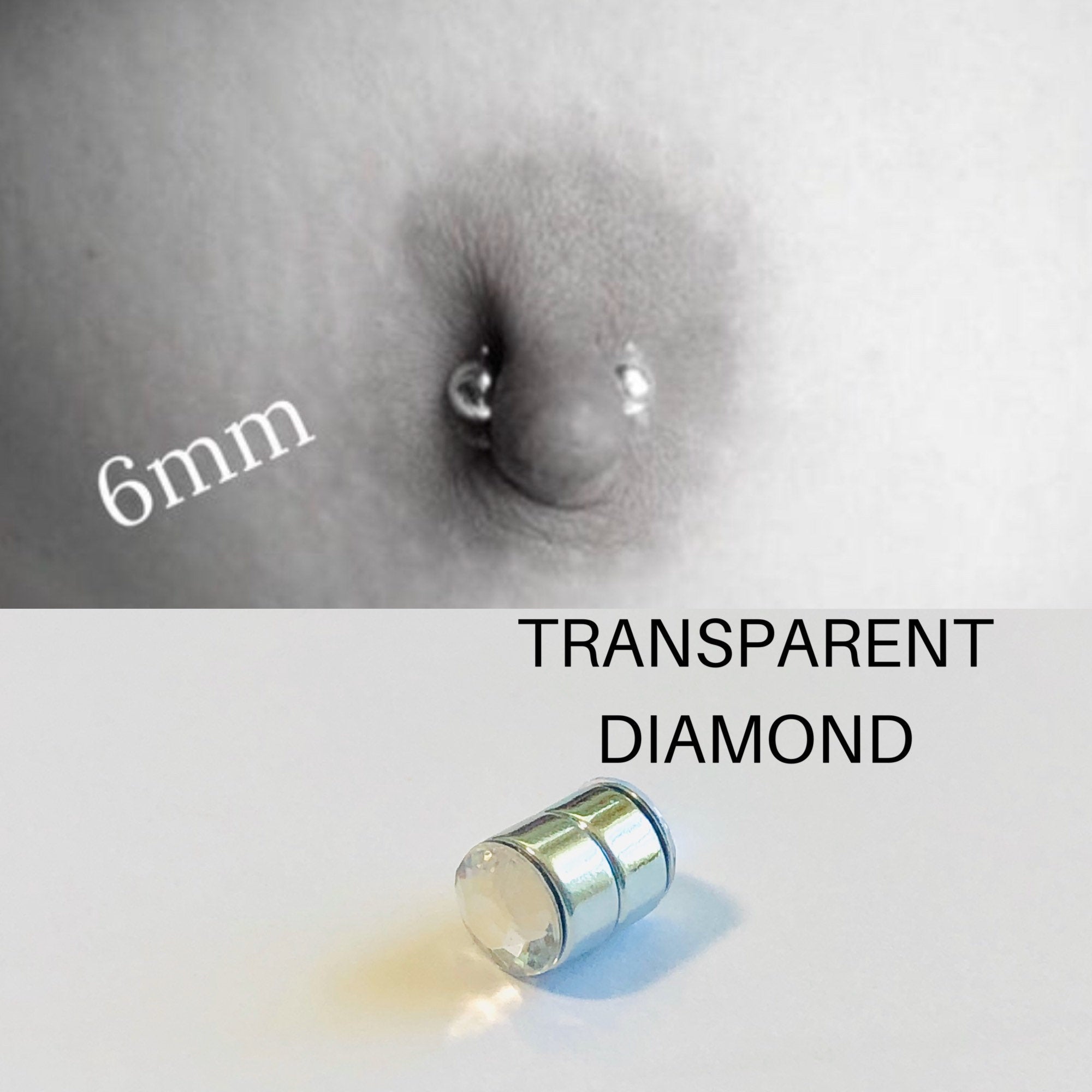 Fake nipple piercing jewelry barbell magnet, CZ diamond, Magnetic faux -  Hand Stamped Trinkets