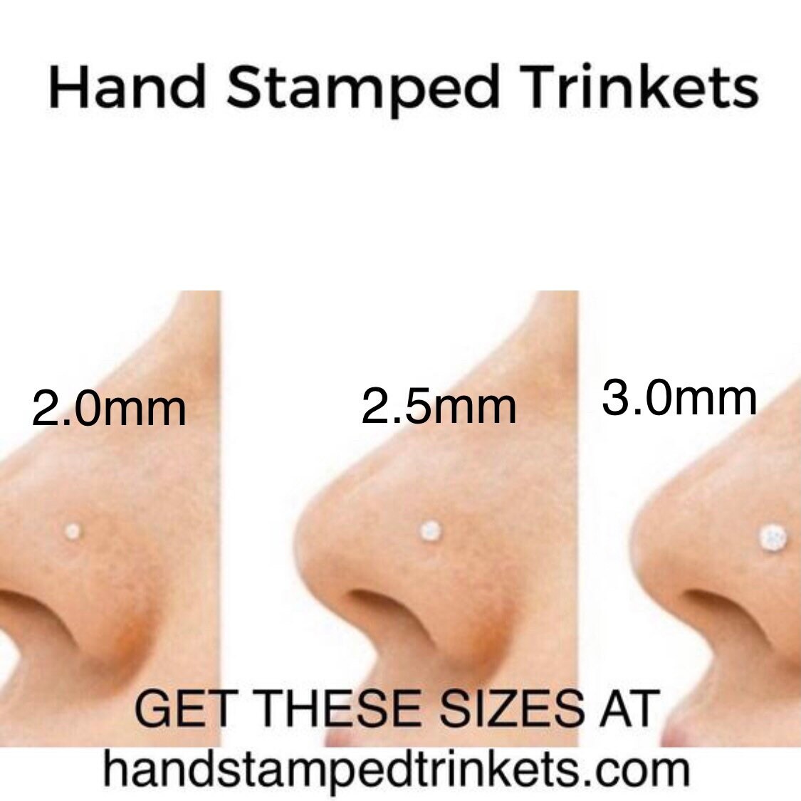 Fake Magnetic nose stud piercing - 1.5mm, 2mm, 2.5mm, 3mm