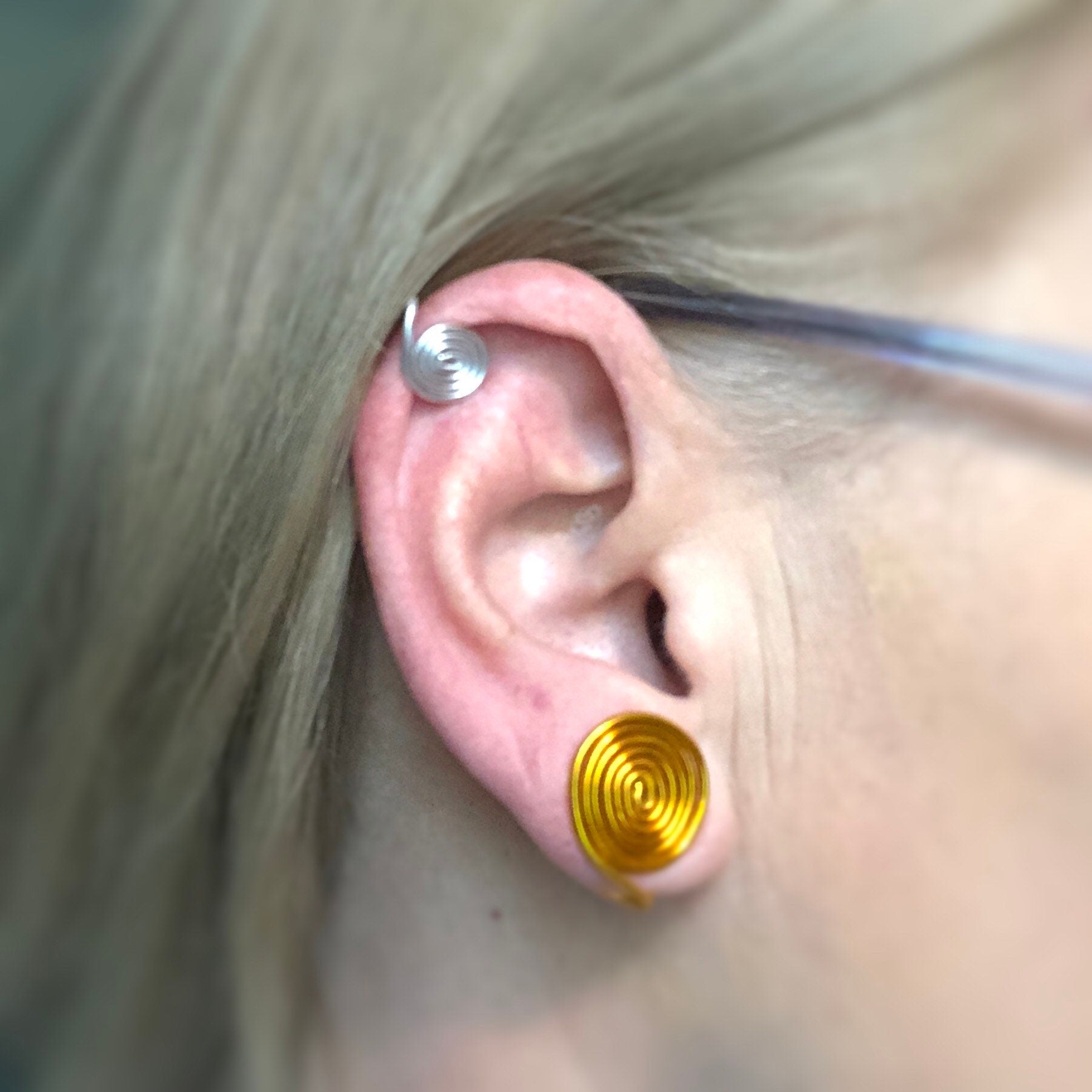 Keloid earrings clip on keloid pressure earring for keloid pressure earring,  fake gauge earrings compression earring, Pressure clip on