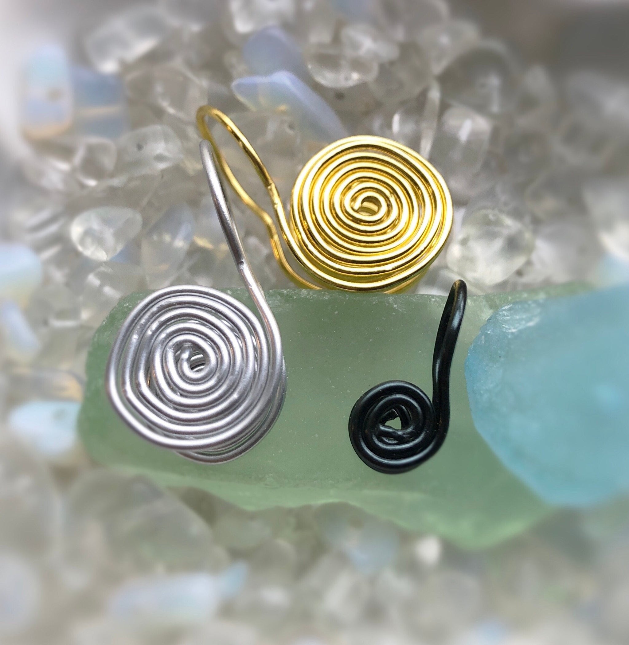 Large Spiral Hoop Earrings – Lotus Stone Design