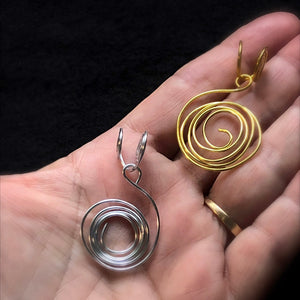 Clip on earring adjustable spiral earrings • Everyday dangle earrings copper spiral earrings • Gold spiral earrings • Large circle earrings