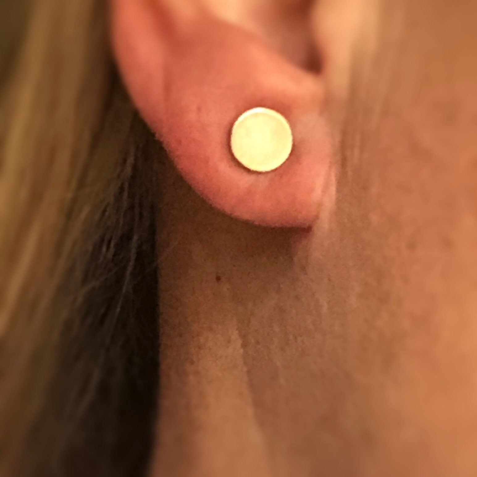 Rose Gold keloid pressure earrings • Magnetic earrings clip on ear rin -  Hand Stamped Trinkets