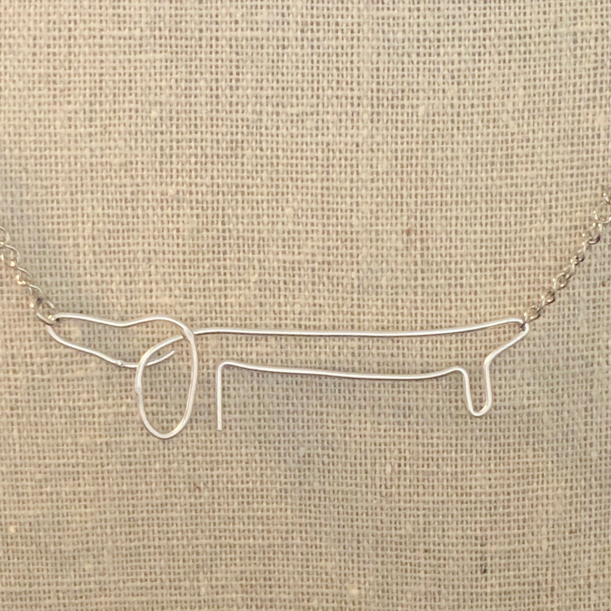 Sterling silver sausage dog dachshund gifts • Pablo Picasso doxie wearable art • Longhaired dachshund art • Picasso reproduction dachshund