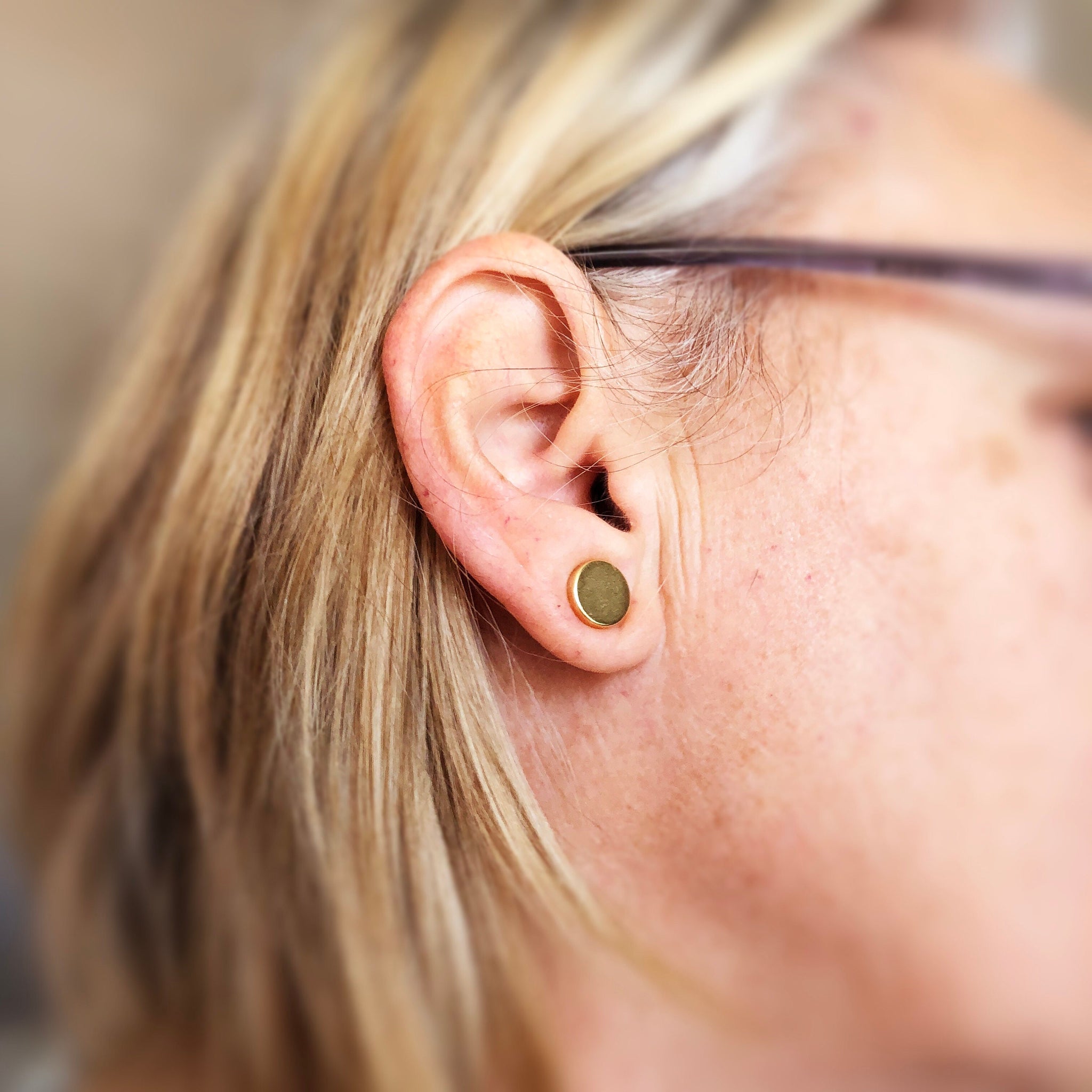 Magnetic keloid scar treatment, pressure earrings - Silver, Gold, Rose -  Hand Stamped Trinkets