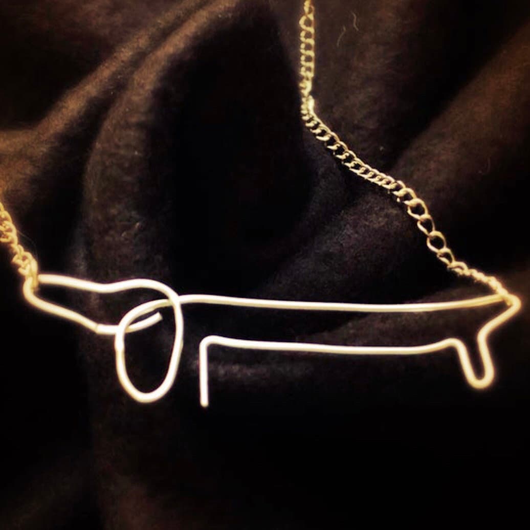 pablo picasso dachshund dog necklace by HST