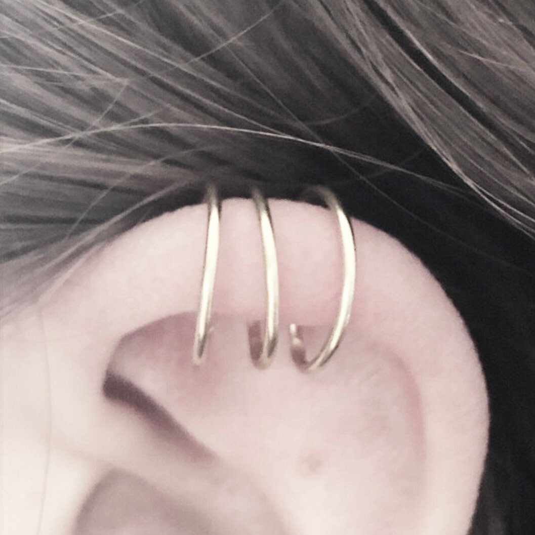 Gold Piercing Earring Double Piercing Earring Set Conch Piercing