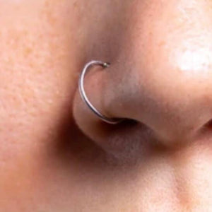 Fake clip on nose ring ultra thin cartilage hoop, piercing no needle