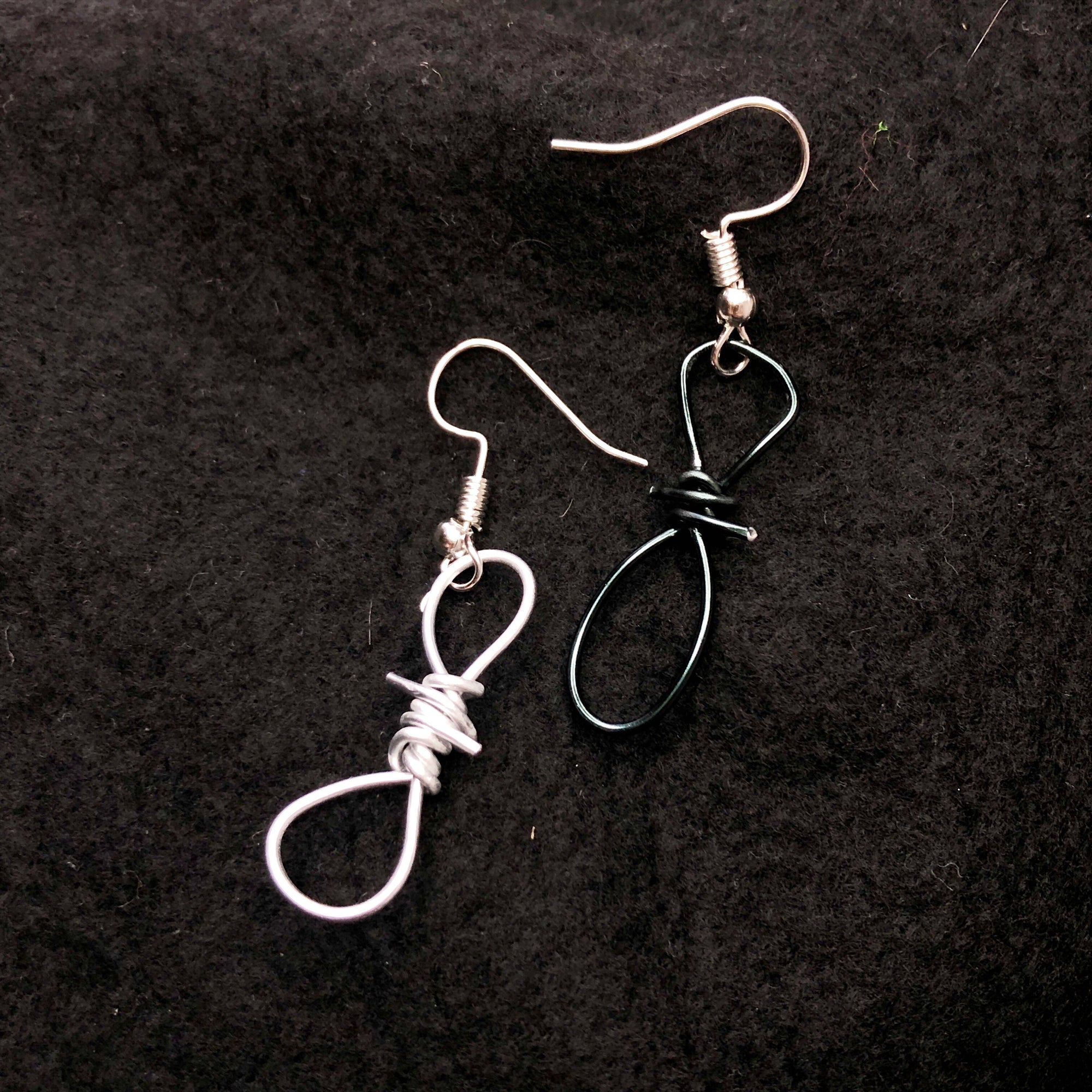 Barbed wire earrings enjoy grunge jewelry • Aesthetic earrings dangle • Men’s dangle earrings • Unusual drop earrings for men
