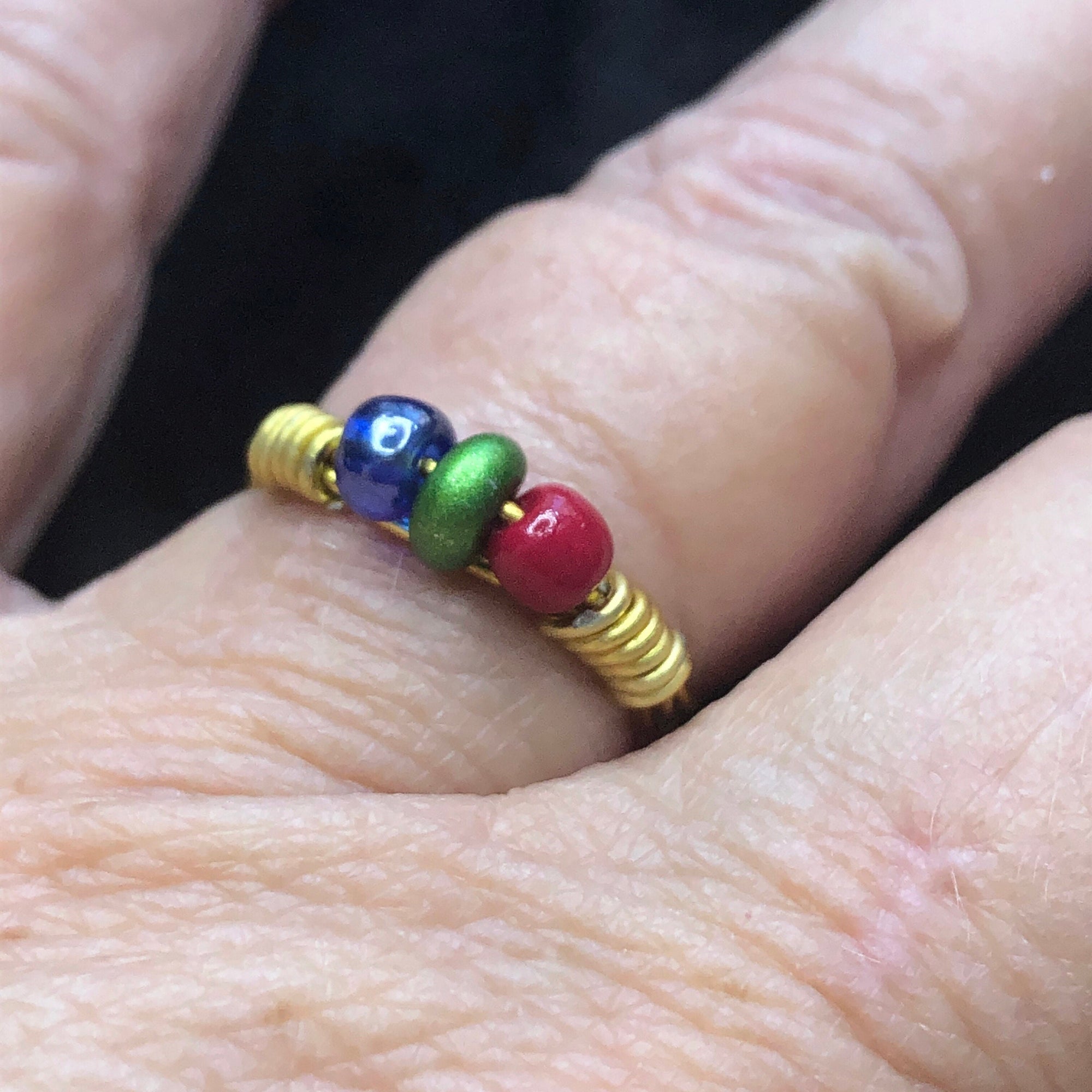 Birthstone Ring for Mom or Grandma In Gold, Silver or Rose Gold | Over 40 Bead Colors