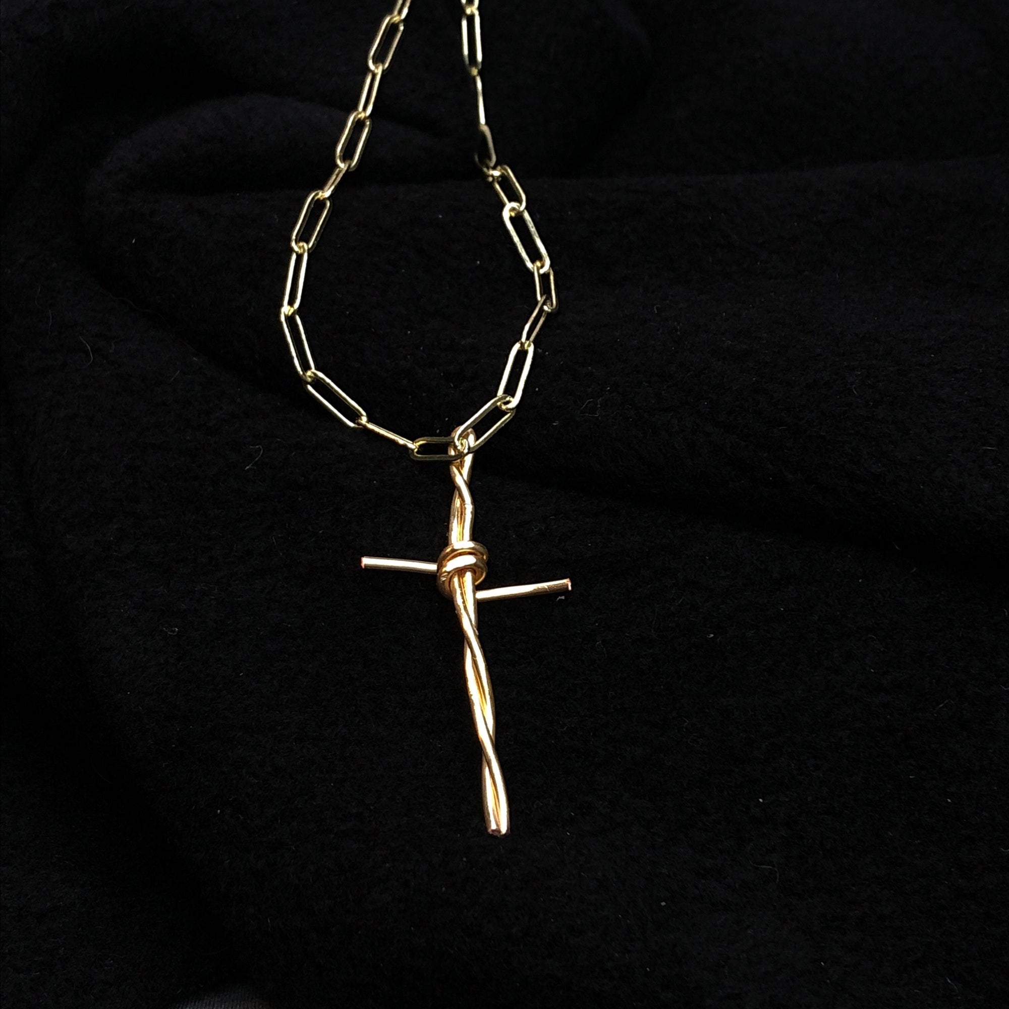 Faithful and Rustic: Cross Pendant Necklace in Gold, Silver, Rose Gold, or Black