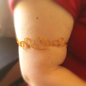 Handmade gold armlet upper arm bangle • Gold armband jewelry
