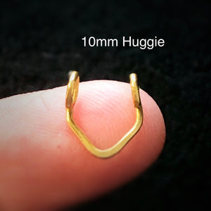 Gold triangle septum ring | Chevron V shape adjustable huggie