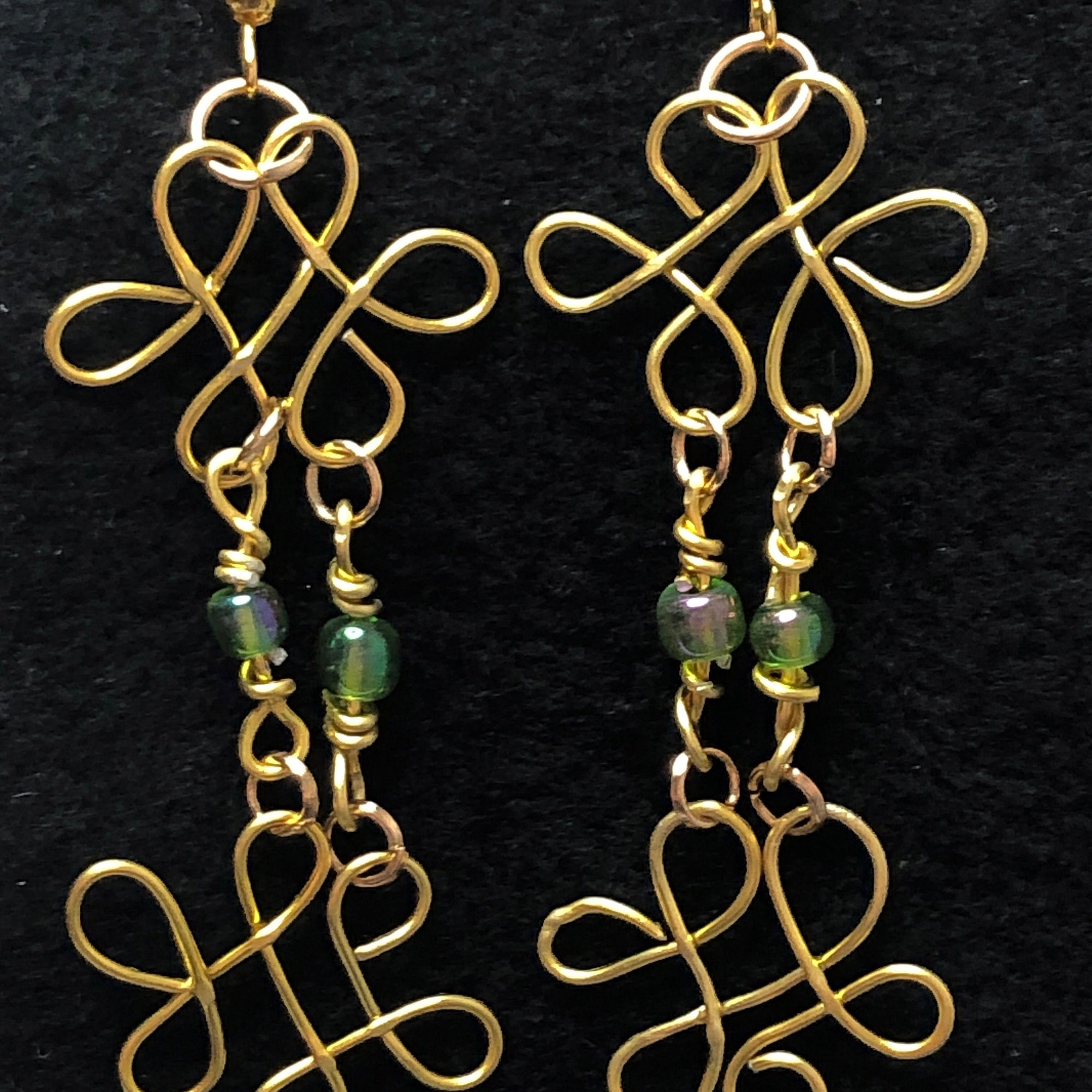 Stunning 14k Gold Filled Keltic Knot Earrings with Colorful Glass Beads for Women