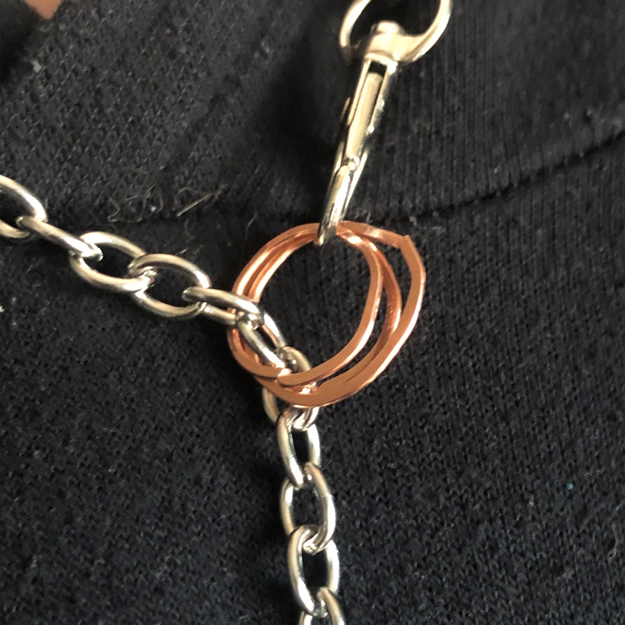 Personalized choker rose gold collar vamp O ring collar for women • Infinity collar long statement lariat rope o ring collar, copper twist