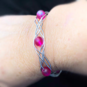 Personalized adjustable Celtic weave bracelet