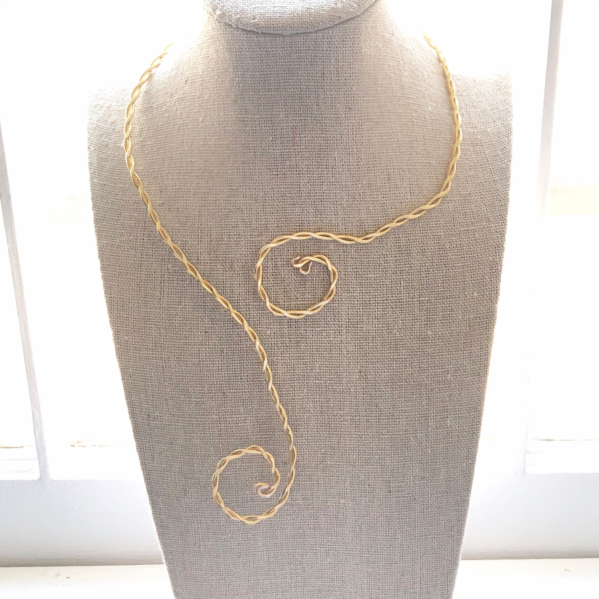 Open collar necklace, Metal choker Gold collar choker for women, Cuff necklace open choker, Norse jewelry celtic necklace