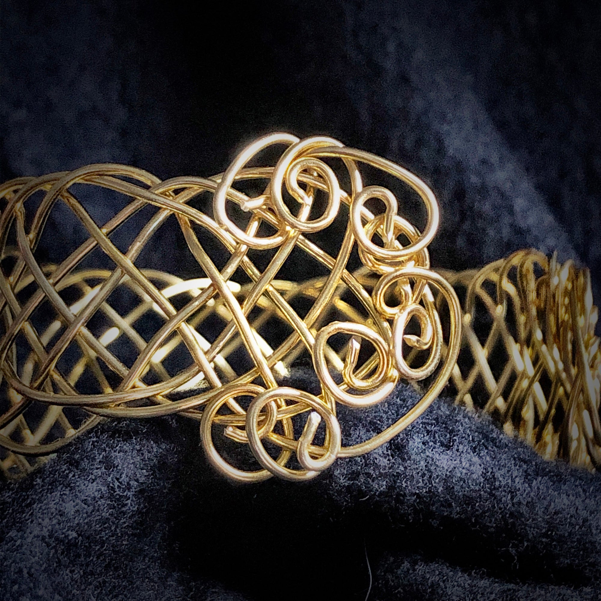 Viking weave braided bracelet in gold, silver or copper - Adjustable cuff