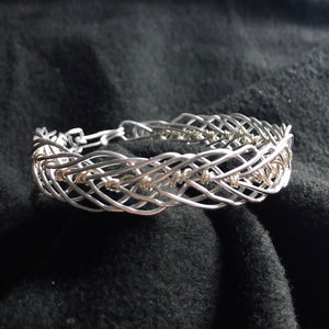 Unisex silver weave braided bracelet