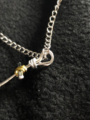 Rustic cross necklace pendant in silver