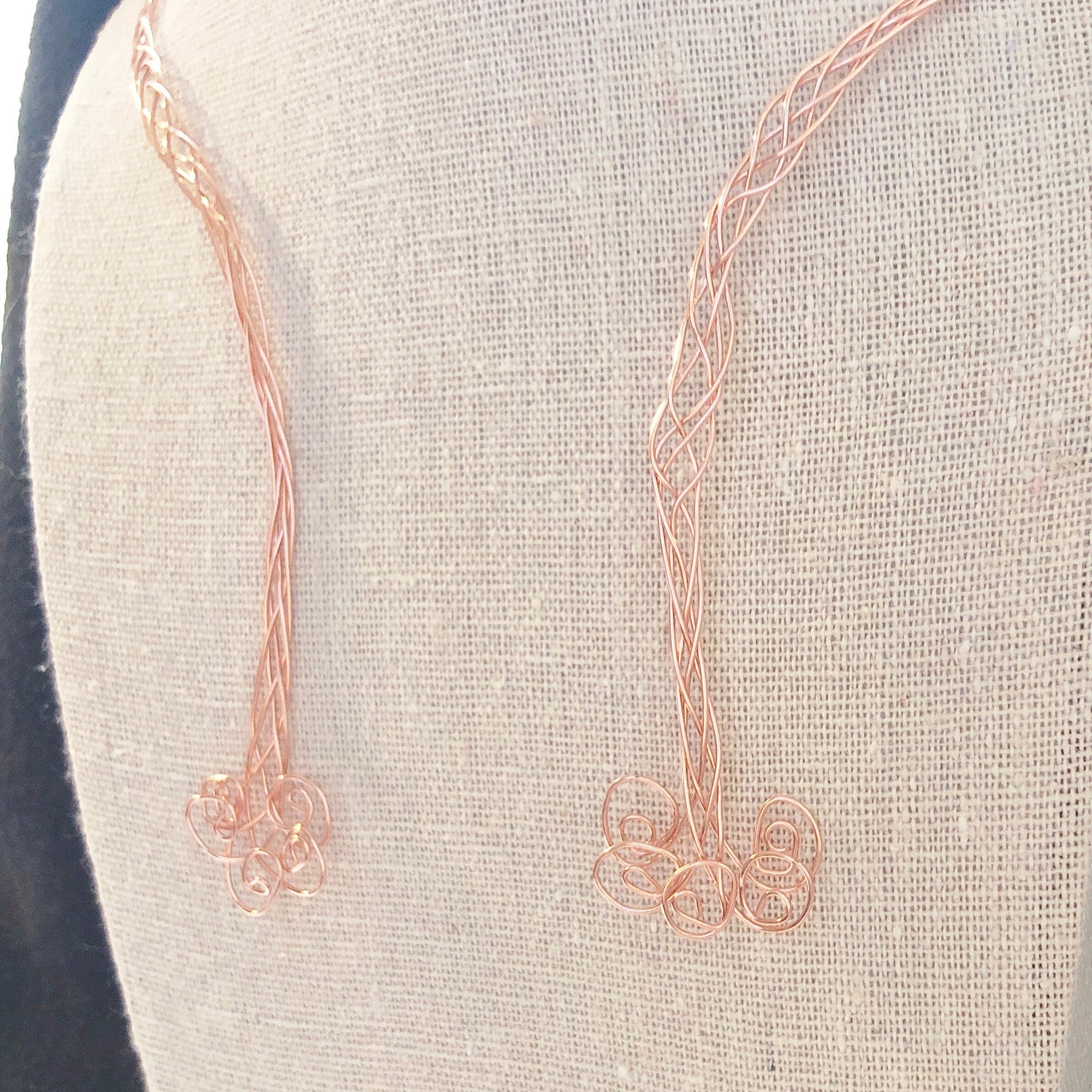 Copper Viking necklace, Celtic knot collar necklace, Norse jewelry Choker necklace for women, Copper woven necklace, Dainty Celtic jewelry