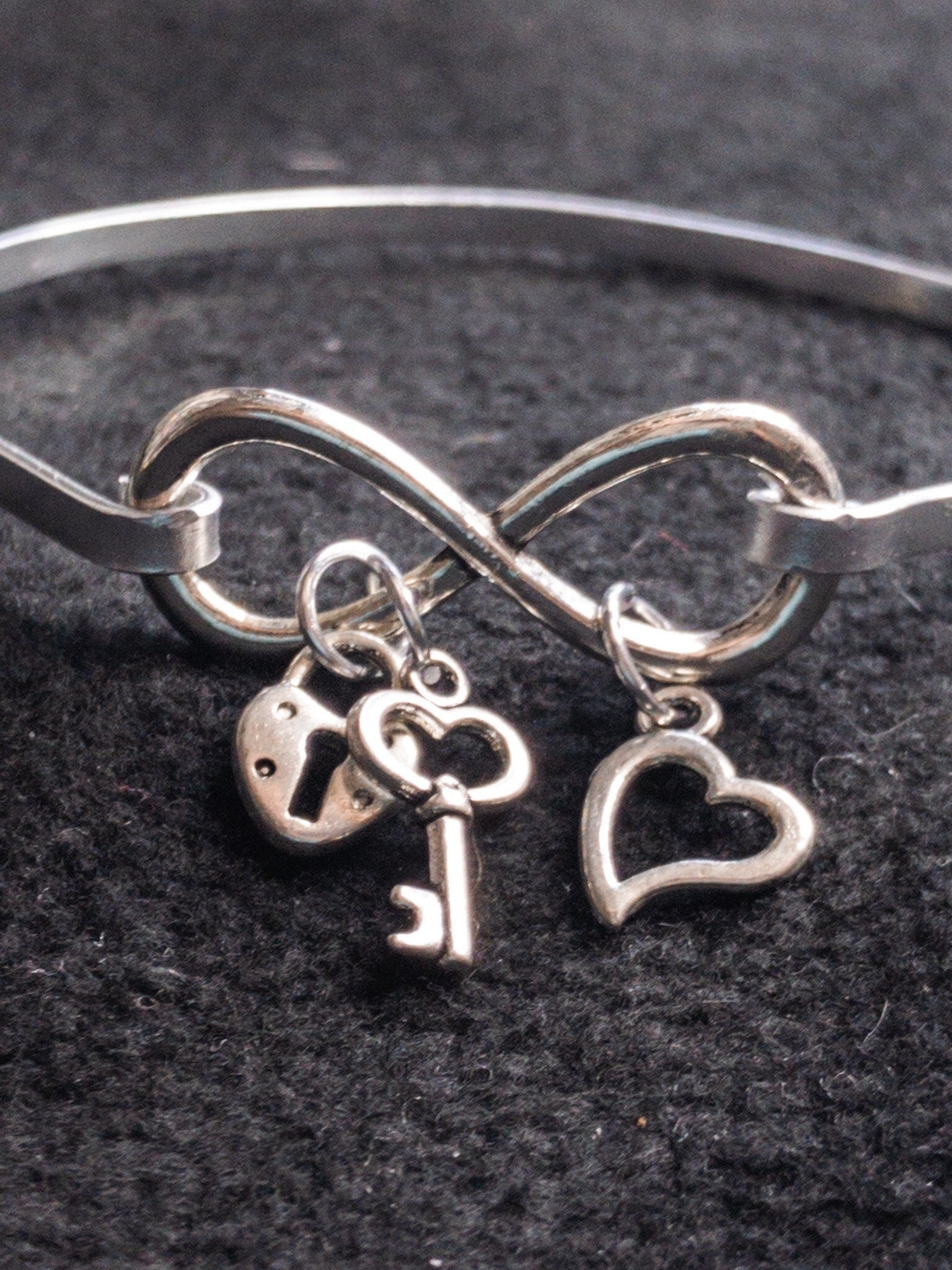 Infinity bracelet mothers day gift, Never ending infinity cuff bracelet, Silver slide on bangle love bracelet, Best friends forever gift