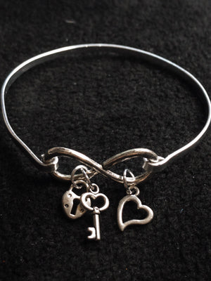 Infinity bracelet mothers day gift, Never ending infinity cuff bracelet, Silver slide on bangle love bracelet, Best friends forever gift
