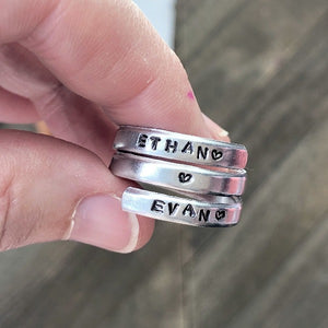 Personalized Spiral Rings - Engraved Adjustable Ring Wraps