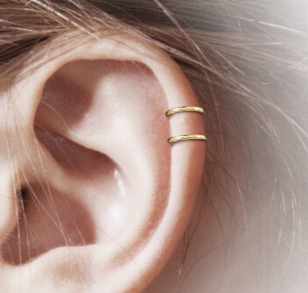 Gold, Silver or Black Double Hoop Ear Cuff
