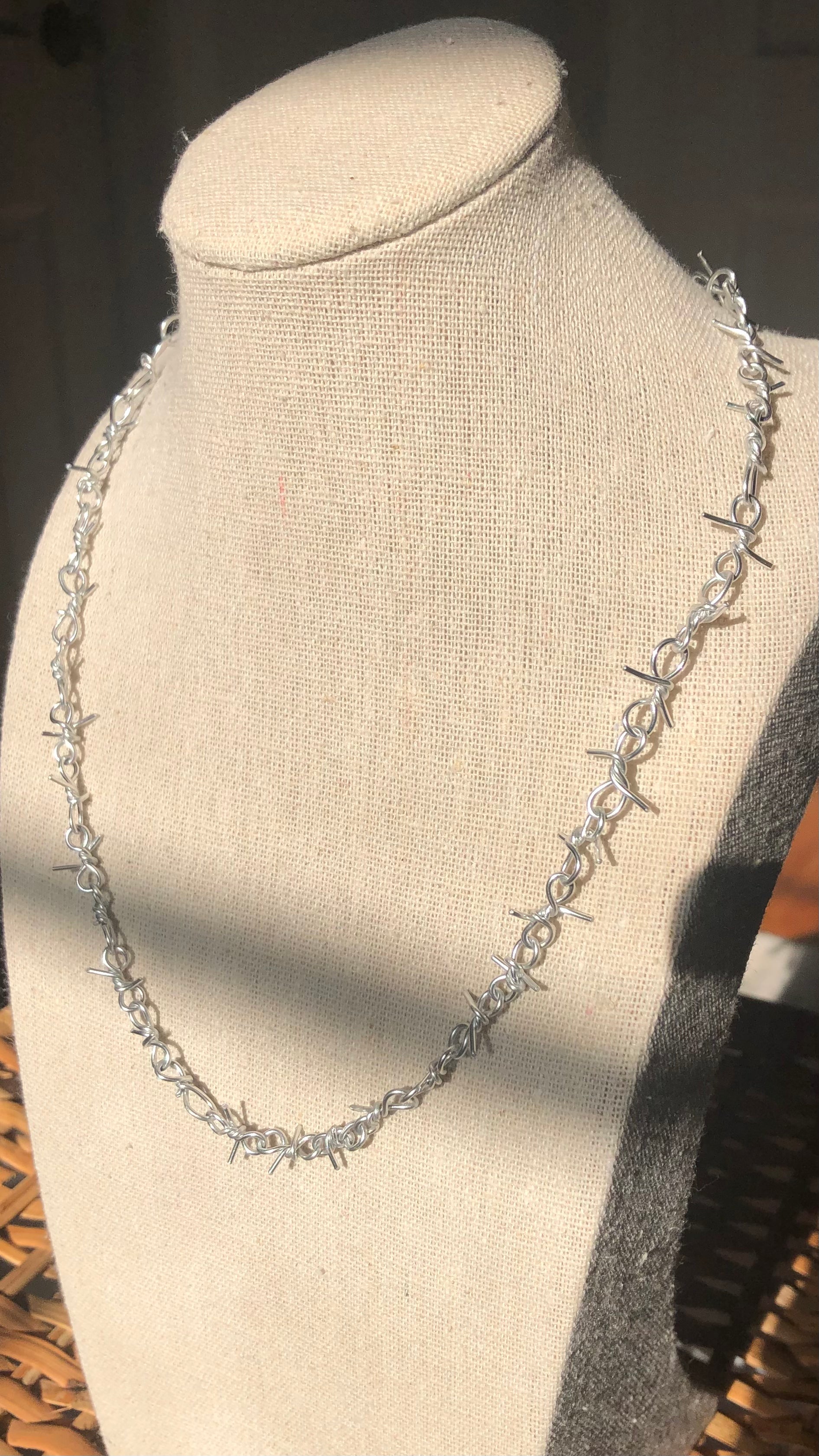 Barbed wire necklace choker
