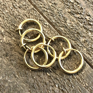 gold nose hoop no piercing  - hand stamped trinkets