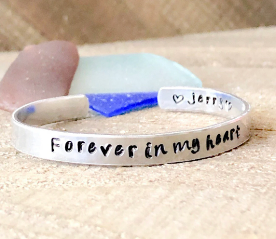 HandStampedTrinkets Bracelet Forever in My Heart Bracelet - Sympathy gift for loss of loved one